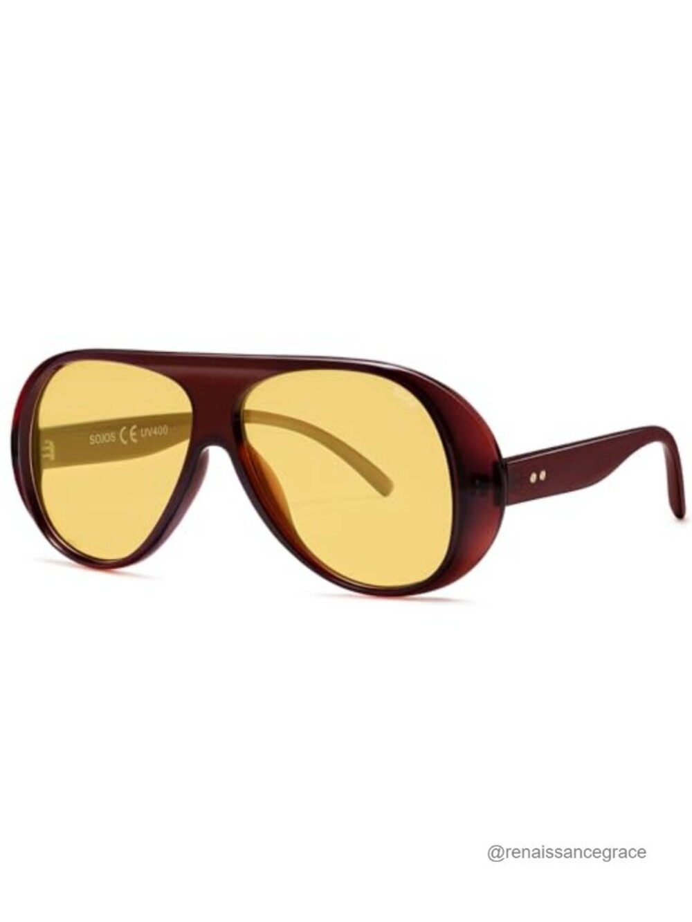 Retro Oversized 90s Aviator Sunglasses Women Men Square Shades UV400 Polarized